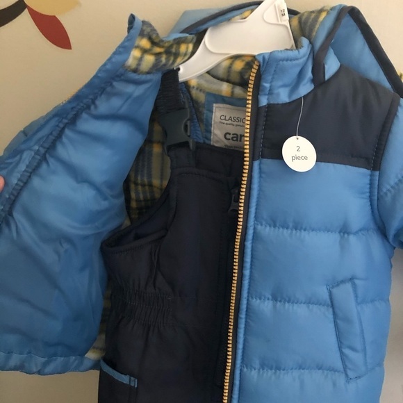 Carters jacket and snow bibs winter snow set size 12 months - Picture 3 of 6